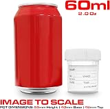 RE-GEN 50pk 60ml Clear Specimen Containers Leak Proof Screw Top Lids ID Labels view 5