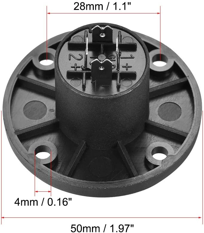 sourcing map 4-Pin Panel Mount Connector, Speaker Jack Twist Lock, Round Speaker Jack Plate with Metal Insert,6Pcs - Image 3