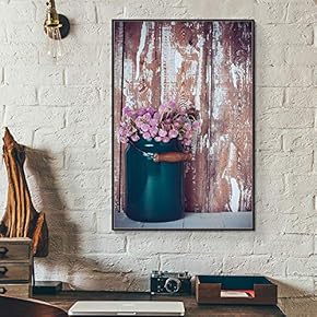 Floating Framed Canvas Wall Art for Living Room, Bedroom Retro Flower Canvas Prints for Home Decoration Ready to Hang - 16x24 inches