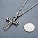 Aoiy Men's Stainless Steel Religious Large Cross Pendant Necklace, 24