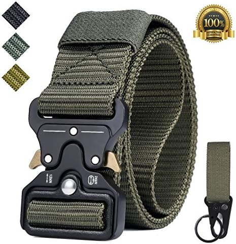 IWIVI 1.5 Inch Tactical Duty Belt Nylon Military Style Belt with Quick-Release Metal Buckle for EDC Molle Equipment
