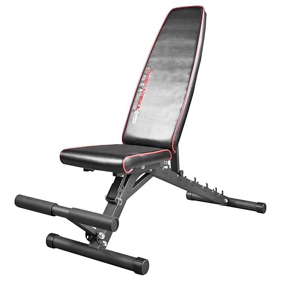 Premium Hantelbank Trainingsbank Flachbank Schrägbank, verstellbare Sitz- und Rückenlehne, mit Beinfixierung, Zertifiziert na