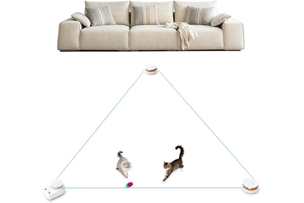 Metiya Interactive Cat Toy for Indoor Cats – Automatic Moving & Enrichment Toy for Indoor Cats/Kitten, Auto/Manual Control Ca