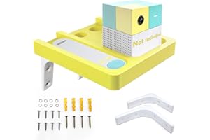 Loyipu Wall-Mounted Wooden Stand Compatible with Nex Playground Console, Fixed Shelf Holder with Screws, Easy to Install Bracket for Family Gaming Setup (Lemon Yellow)