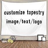 CHENGYANG Custom tapestry Personalized backdrop with name and photo customized wall hanging For wedding, birthday, father's day, mother's day gift and bedroom aesthetic 60x40 inch Horizontal