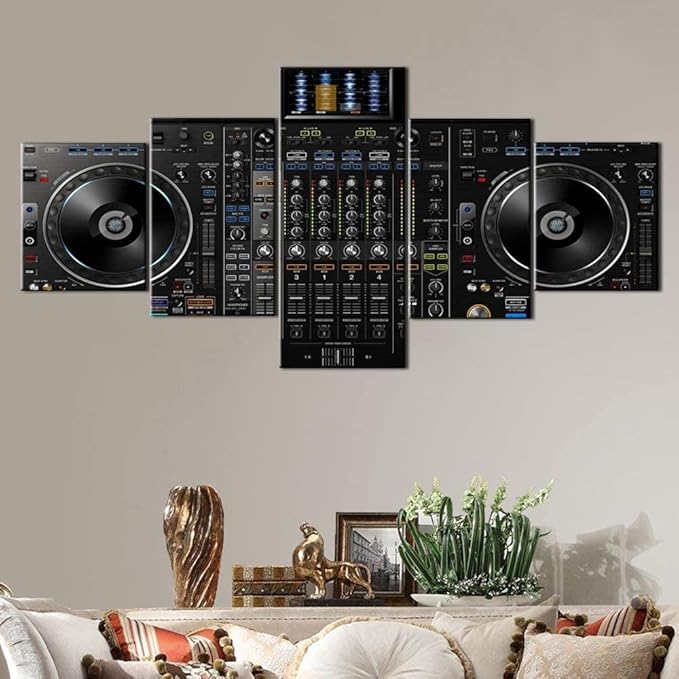 Artzon Schwarzweiss-Wandkunst-Audio-Ausrüstungs-Bilder 5-Teilige