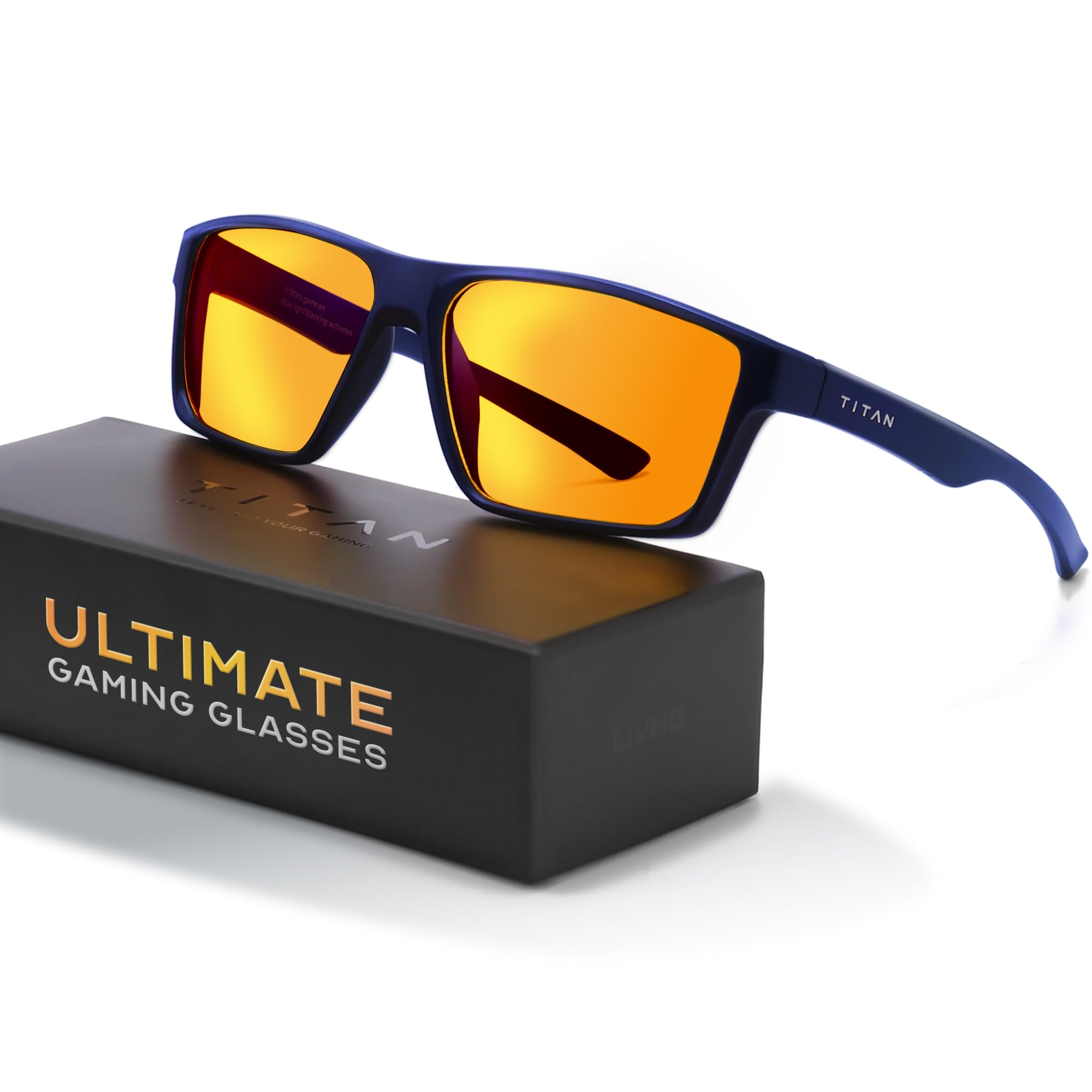 Photo 1 of Titan Gaming Glasses, Anti Blue Light Glasses Men, UV400 Protection Blue Light Blocking Glasses for Computer Eye Strain