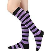 GKJU Striped Knee High Socks for Womens Outdoor Athletic Sports Tube Socks Tall Stockings