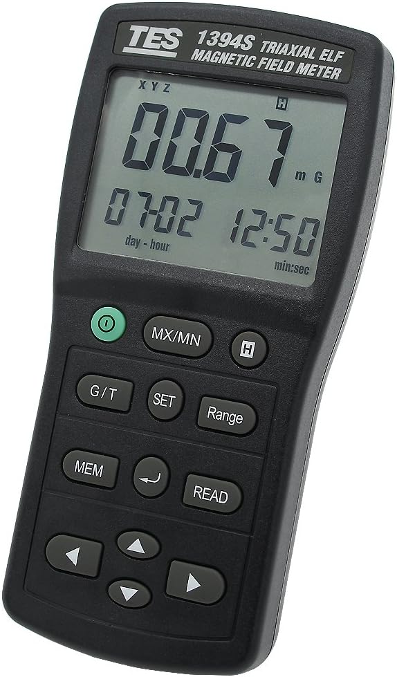 TES1394S ElectroMagnetic Field Tester/Magnetic field gauss Meter/Electromagnetic Radiation Detector (Low frequency 30Hz ~ 2KHz) micro SD CARD
