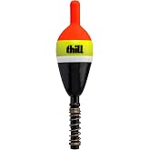 Thill Night 'N Day Glow Float Balsa Wood Fishing Bobber, Fishing Gear and Accessories, 3/4" Oval Shorty, Spring Float