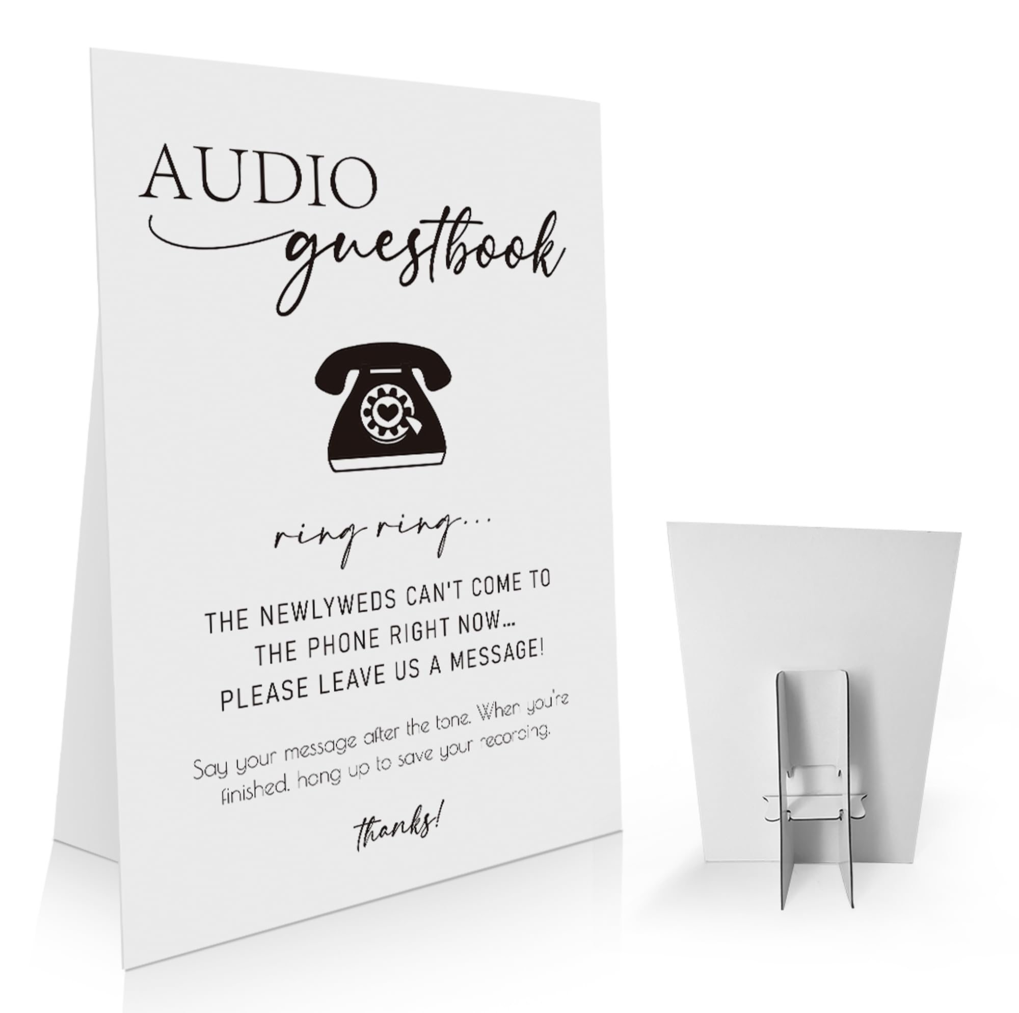 Photo 1 of Audio Guest Book Sign 8 x 11 Inch, Telephone Guestbook Sign, Modern Minimalist Wedding Signs, Bridal Shower Signs, Leave A Message-WDS25
