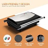 Aigostar Sandwich Toaster Panini Press 180° Open 800W Stainless Steel view 7