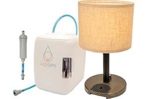 HID SIPS V3 HydraLamp w/Mini Fridge, Bedside Desktop Water Dispenser Lamp, Included Water Reservoir and Filter, Bedside Water Dispenser, LED Table Lamp, for Home, Bed, Office, Hydration Appliance (Midnight)