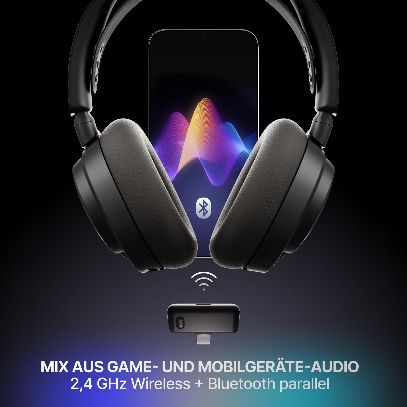 SteelSeries Arctis Nova 7 Wireless Gen 2 Multi-Plattform-Gaming-Headset - Echtzeit-App-Steuerung - Über 50 Std. Akkulaufzeit - 2,4 GHz/Bluetooth parallel möglich -PC, PS5, PS4, Switch 1/2, Mobilgeräte 4