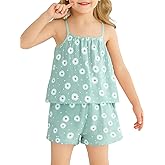 tagyum Infant Baby Toddler Girls Clothes Sleeveless Camisole Cotton and Linen Shorts Set Baby Summer Outfits for 1-6 Years