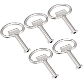uxcell Electrical Cabinet Key 5.5mm Hole Zinc Alloy Water Meter Box Safety Key 70x48mm 5Pcs