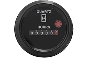 Quartz Hour Meter 12-36V DC AC with 6 Digital Display Accurate Round Hour Tester for Boat Car Truck Engine Precision Equipmen