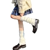 Fernvia Womens Lolita Knit Long Socks Leg Warmers Harajuku Japanese Kawaii Boot Socks Winter Ankle Heap Sock