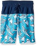 The Children's Place Little Boys' Solid to Print Swim Trunks, Blue Atoll, 4T