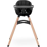 Lalo The Chair Convertible 3-in-1 High Chair - Wooden High Chair for Babies & Toddlers, Baby High Chair with Dishwasher Safe 