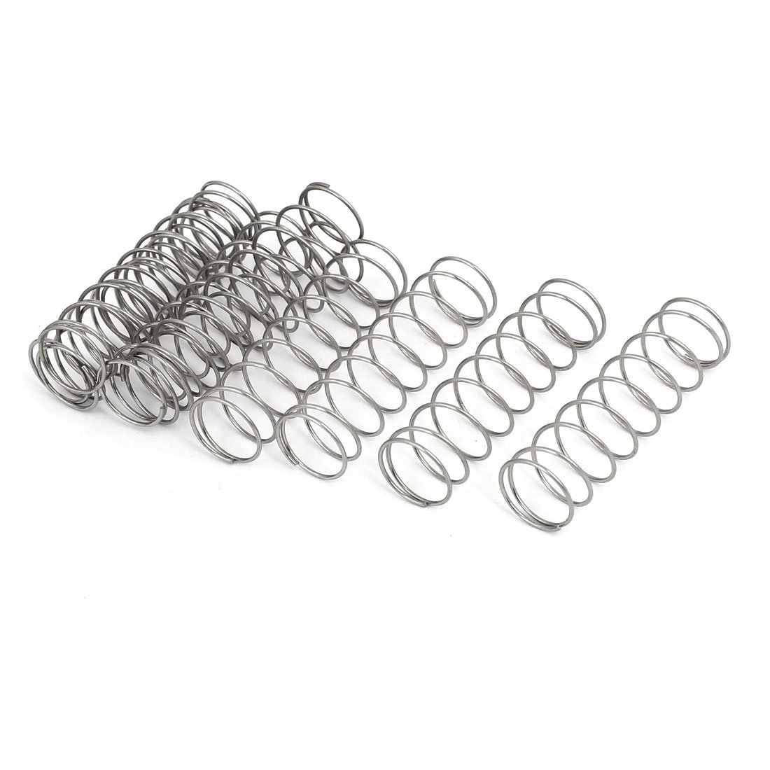 sourcingmap Compression Spring,304 Stainless Steel,14mm OD,0.8mm Wire Size,50mm Free Length,Silver Tone,10Pcs