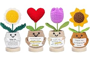 AICOOFEST Teacher Appreciation Gift, Thank You for Helping Me Grow, Emotional Support Crochet Sunflower, Thank You Gift for Women Coworker, Positive Crochet Flower, Mothers Day Gifts Inspirational Gifts Friend