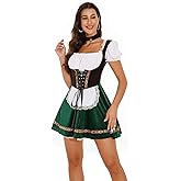 Khanda Oktoberfest Outfits Women Traditional Dirndl Dresses Oktoberfest Costume for Bavarian Oktoberfest Halloween Party
