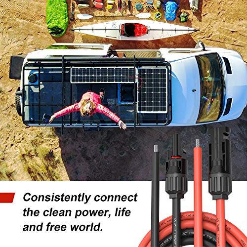 Kohree 10 AWG Solar Panel Cable Wire 10 Ft Extension Cable, with