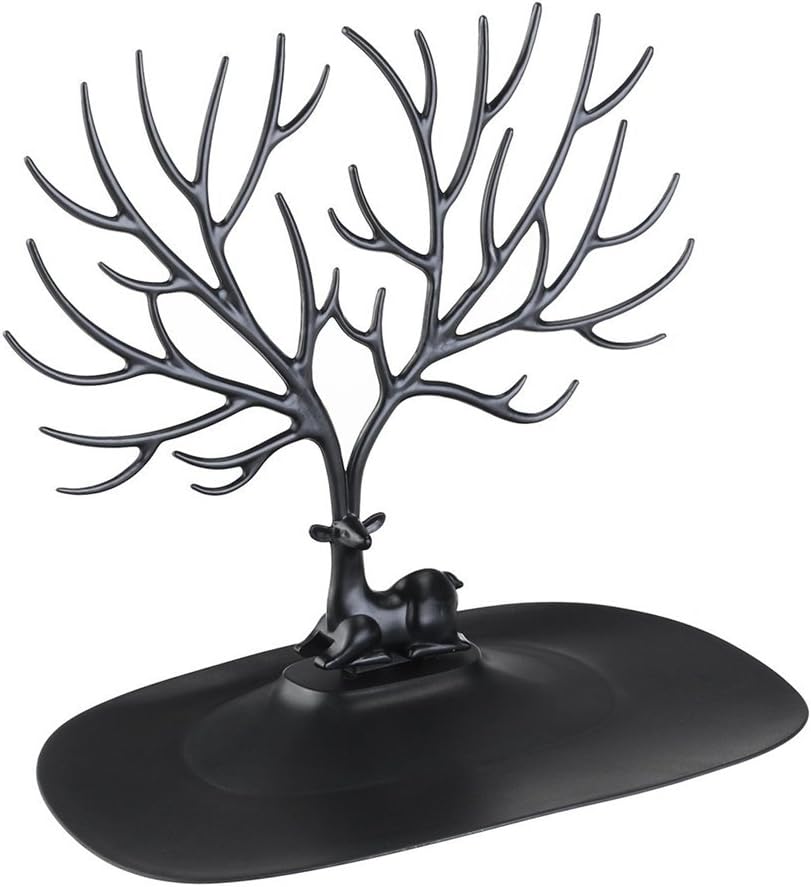 IHRKleidIHRKleid Decorative Deer Antlers Tree Design Bracelet Necklace Holder / Jewellery Organiser Stand Ring Tray Jewellery Stand Earring Holder Chain Holder Organiser Jewellery Holder Bracelet Stand Black