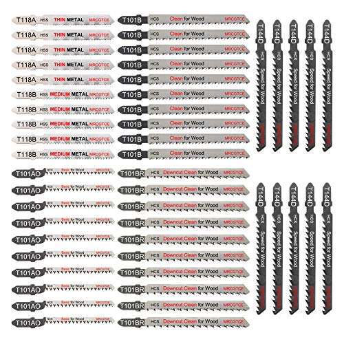 50 Piece Contractor Jigsaw Blades Set with Storage