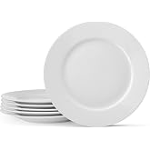 Everyday White Fitz and Floyd Classic White Rim Appetizer Plates, Set of 6