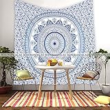 Bohomandala Free Spirit Mandala Blue Tapestry
