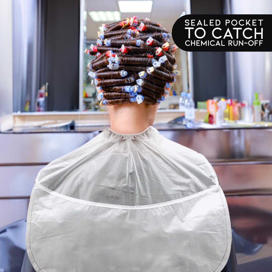 Betty Dain Chemical Neutralizing Cap for Processing Curls and Chemical Treatments - Soft Reusable Vinyl with Sealed Pocket to Catch Run-off, Ideal for Perms and Other Treatments