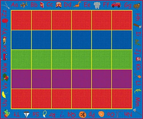 KidCarpet.com ABC Rainbow Seating Classroom Rug with 30 Seats, 10' x 12' Rectangle