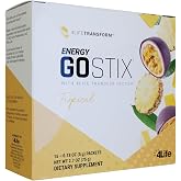 4Life Energy Go Stix Tropical Drink Mix with Amino Acids, 15 Packets | Tropical flavor, Green tea, Yerba mate, Ginseng, Guarana, Maca, Energy supplement, Endurance, Portable stick packs