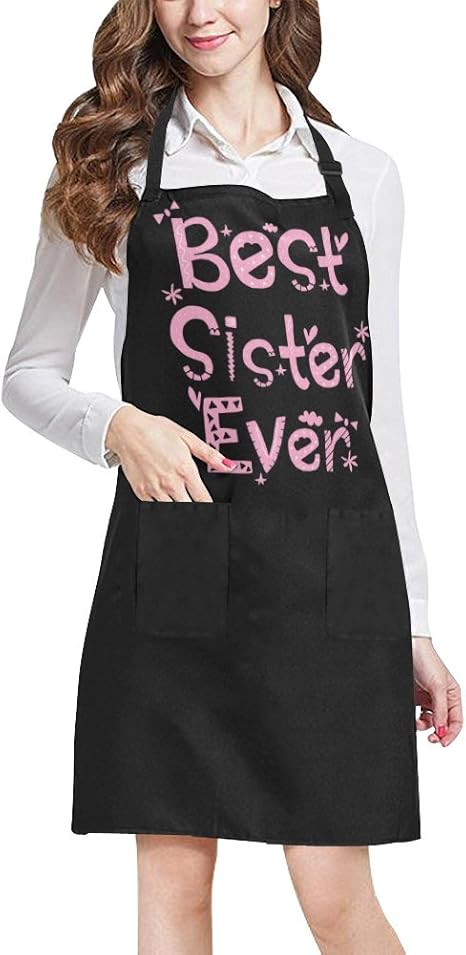 Amazon Interestprint調節可能なよだれかけブラックエプロンの女性シェフポケット付き Love Mom Quote母の日ギフト のノベルティキッチンエプロン料理bakingガーデニングペットグルーミングクリーニング エプロン オンライン通販
