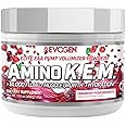 Evogen Amino K.E.M. - EAA & BCAA Powder Pump Volumizer | BCAAs Amino Acids Supplement for Blood Flow, Muscle Growth, & Hydration | Cranberry Pomegranate | 30 Servings