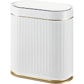 SYNCVIBE Bathroom Trash Can with Lid, 2 Gallon, Motion Sensor | Automatic Garbage Can, 7.5 Liter Smart Trash Bin, Narrow Plastic Wastebasket for Bedroom, Office and Living Room