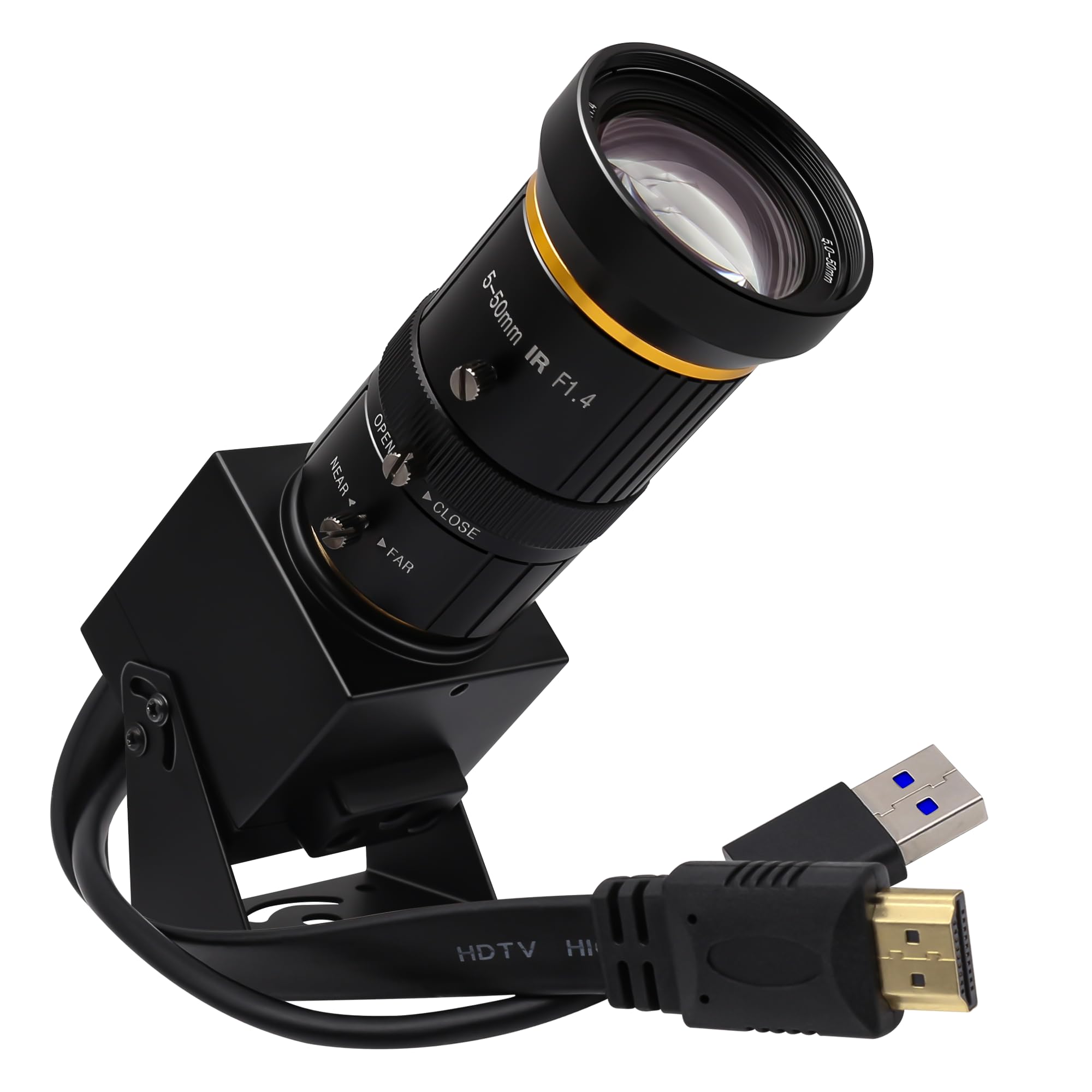 Photo 1 of SVPRO 4K 60fps HDMI Camera USB3.0 Streaming Webcam with 5-50mm Manual Telephoto Lens 10X Optical Zoom H.264 Industrial Microscope Close-Ups Camera,USB and HDMI Dual Ouput