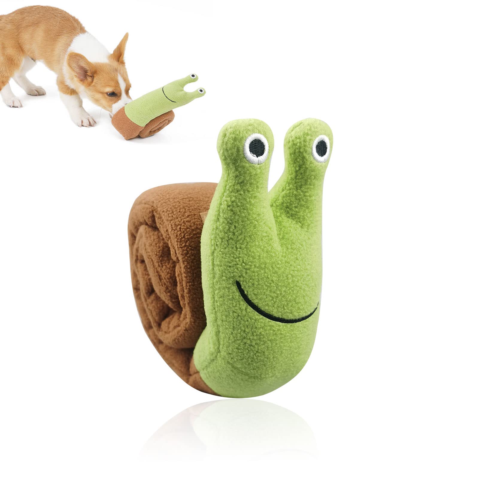 Andiker Dog Squeaky Toy, Dog Snuffle Toy with 3 Noisemakers Cute Snail Shape Puzzle Toys IQ Training Treat Dispenser for Dogs to Release Stress and Kill The Boring Time