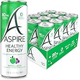 ASPIRE® Apple Acai, Healthy Energy Drink 80mg Natural Caffeine, Zero Sugar No Carbs Keto Friendly, 12 Pack Green Tea Sugar Free Drink Low Caffeine Zero Calorie