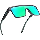 GLINDAR Polarized Flat Top Sunglasses Womens Men, Oversized Square Shield Sports Glasses