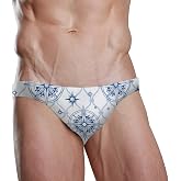 Dallonan Mens Swim Brief Bikini Men's Ployester Swimsuit Briefs with Adjustable Drawstring S-3XL