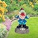 GreenLighting Solar Zombie Garden Gnome - Scary Lawn Gnome Statue