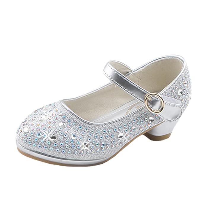 O&N Prinzessin Gelee Partei Absatz-Schuhe Sandalen für Kinder Glanz Prinzessin mit Kunstdiamond