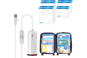 VMstr Travel Vacuum Storage Bags with Electric Pump (USB Pump + 8 Combo Bags)