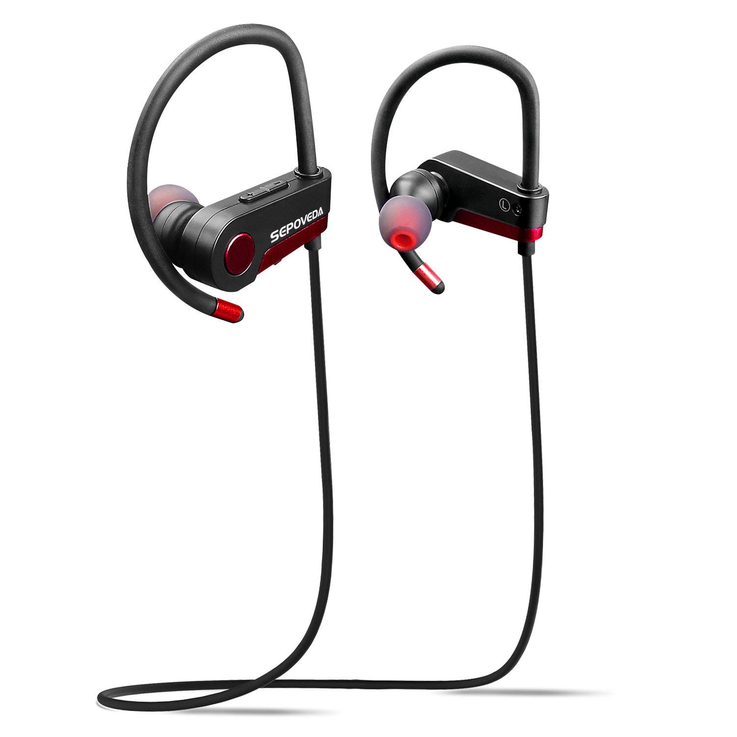 Sepoveda Bluetooth Headphones Wireless Earbuds with Mic| Sweat Proof Headphones, Noise Cancelling Tech, Crisp Sounds, HD Stereo Bass & Secure Fit