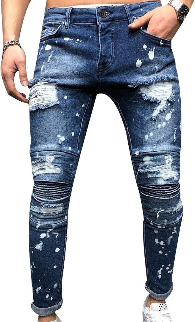 jeans with holes in front and back