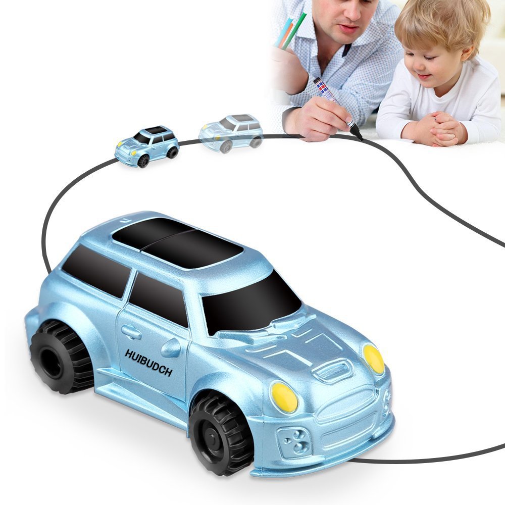 HUIBUDCH Magic Inductive Car Toy Magic Mini Car [Follows Black Line] for Kids (Blue Jeep)