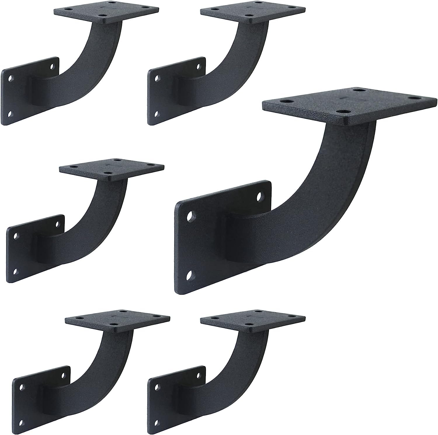 VANROUG 6 Pcs Heavy Duty Handrail Bracket Hand Rail Bracket Wall Mount Support Hardware Brackets for Staircase Stair Railing Brackets